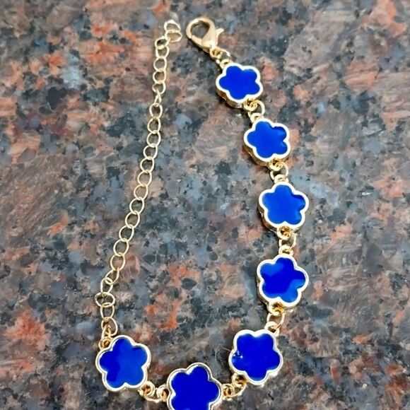 7 Stone Clover Necklace / Anklet...NEW - Picture 1 of 6